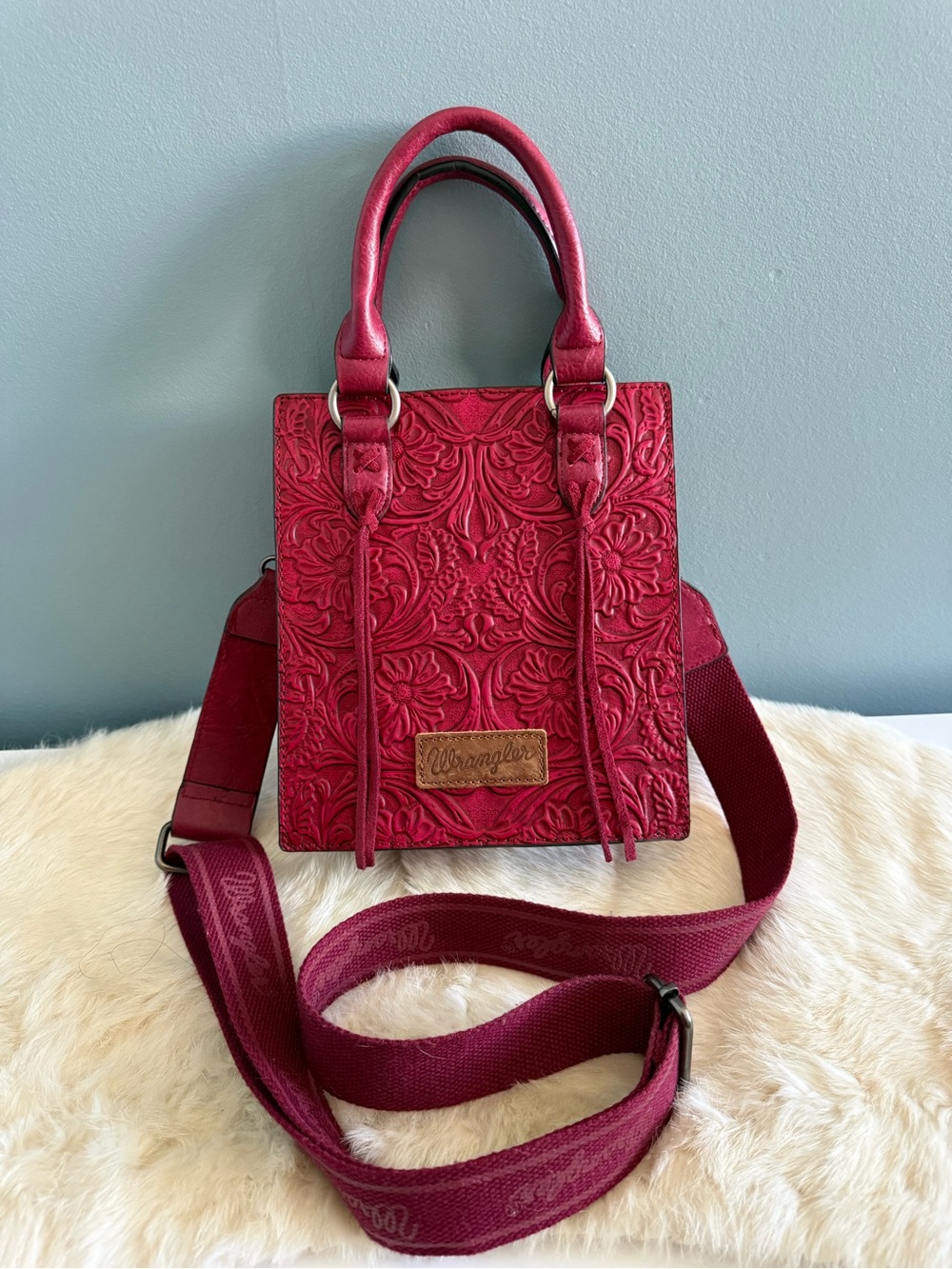 Wrangler Embossed Western Crossbody Mini Tote